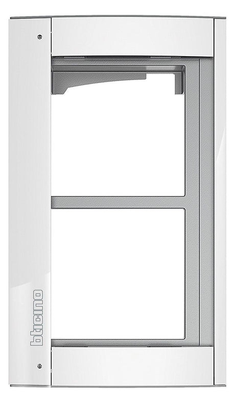 BTicino 350222 Abdeckrahmen 2M m.Träger f.Türstation SFERA Aluminium Allwhite