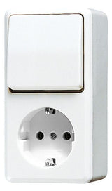 Jung 676AWW AP-SCHUKO Steckdose m.Aus-Wechselschalter AP600 alpinweiß