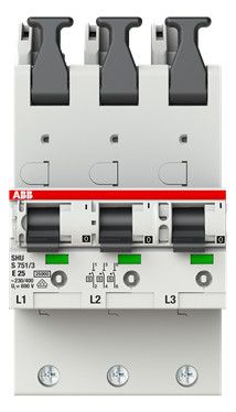 ABB S751/3-E25 3x1pol L1/L2/L3 25A 25kA Hauptsicherungs-Automat 2CDS781001R4252