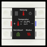 MDT BE-TAS86T.02 Taster Smart 86 m.Farbdisplay+Temp. Reinweiß glänzend
