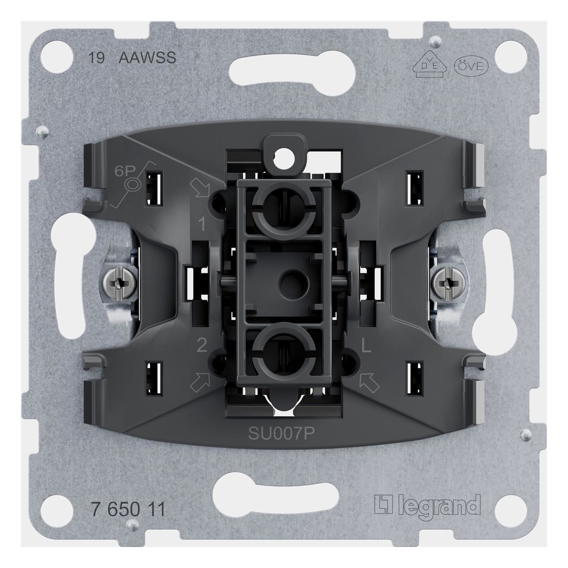 Legrand 765011 SEANO Einsatz Taster m.Wechselkontakt 10A Steckklemmen