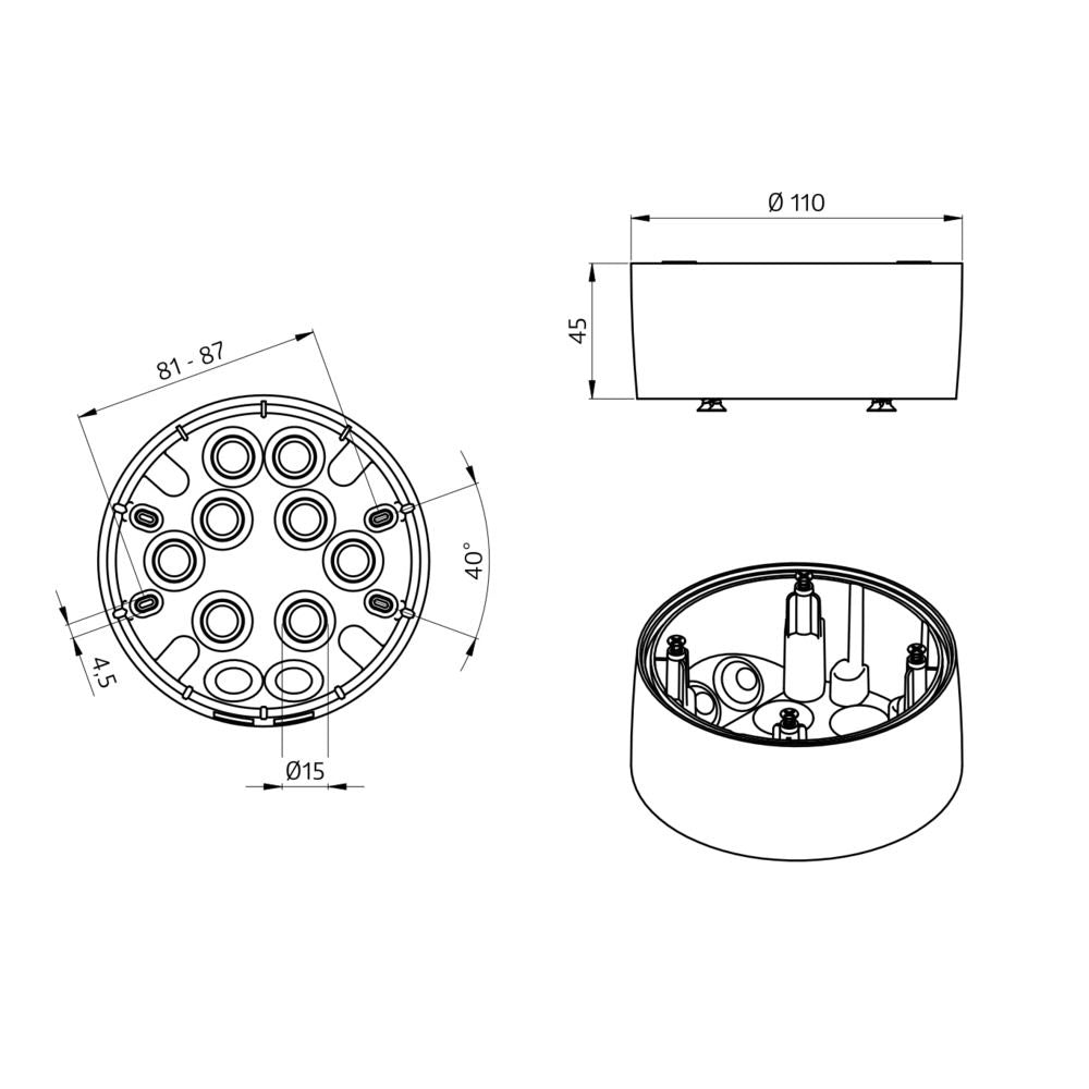 BEG 93465 AP Montageset IP54 weiß PD4N-H