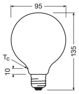 Ledvance LED CLASSIC GLOBE P 6.5W 827 FIL FR E27 806lm 2700K LED-Ballform