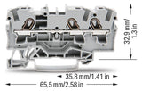 WAGO 2004-1301 3-Leiter-Durchgangsklemme Grau