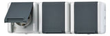Jung 8230W AP/WG SCHUKO Dreifach Steckdose verdrahtet waagerecht WG800