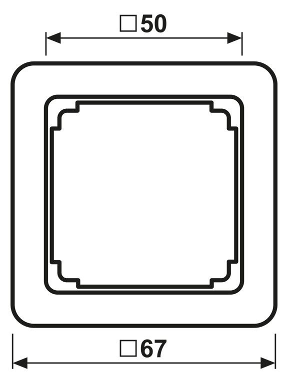 Jung 590Z Zwischenrahmen f.Abdeckung 50x50mm CD weiß