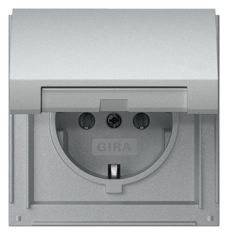 GIRA 445465 SCHUKO-Steckdose Klappdeckel TX_44 Farbe Alu