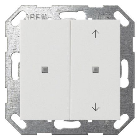GIRA 517503 Taster Wippe 2fach unbedr./ Pfeile OneKNX System 55 Reinweiß gl.