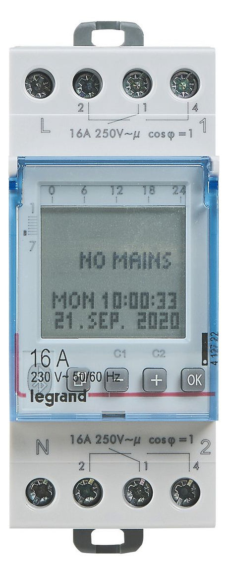 Legrand 412722 AlphaRex³ D22 BLE 230VAC Wochenzeitschaltuhr 2-Kanal
