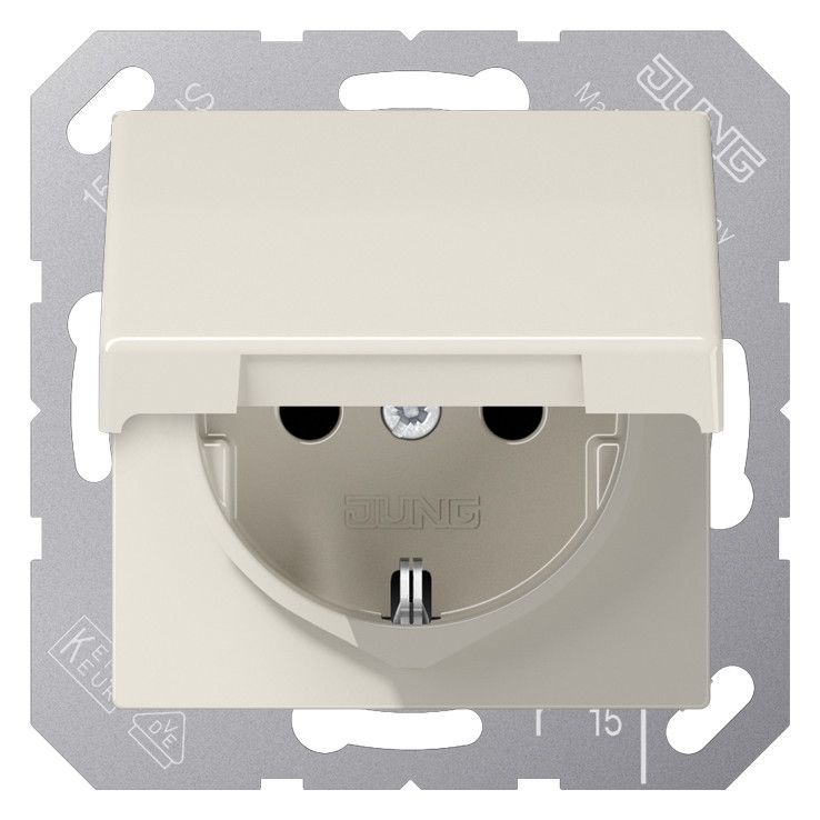 Jung AS1520KL SCHUKO Steckdose Klappdeckel Serie AS weiß