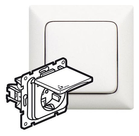 Legrand 776708 Steckdose (SK) Ber.schutz Klappdeckel FR-Unterputz Creo ultraweiß