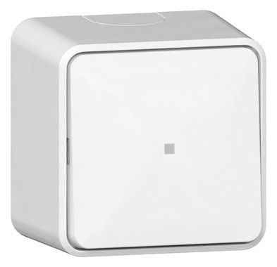 GIRA 315613 Wipptaster Wechsler Kontrollfenster+Schild AP Reinweiß