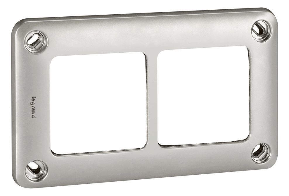 Legrand 077852 Rahmen 2-fach waagerecht/ senkrecht Soliroc IP55 IK10 grau