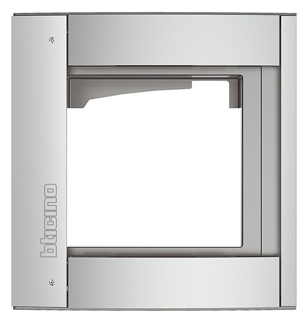 BTicino 350211 Abdeckrahmen 1M m.Träger f.Türstation SFERA Aluminium Allmetal