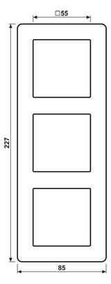 Jung AF583BFWW Rahmen 3f.bruchsicher f.waager.u.senkr.komb.