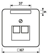 Jung CD569-2NAUAWW Abdeckung Schriftfeld f.IAE/UAE 2x8polig alpinweiß