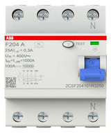 ABB F204 A-25/0,3 FI-Schutzschalter 4P,Typ A, 25A, 300mA