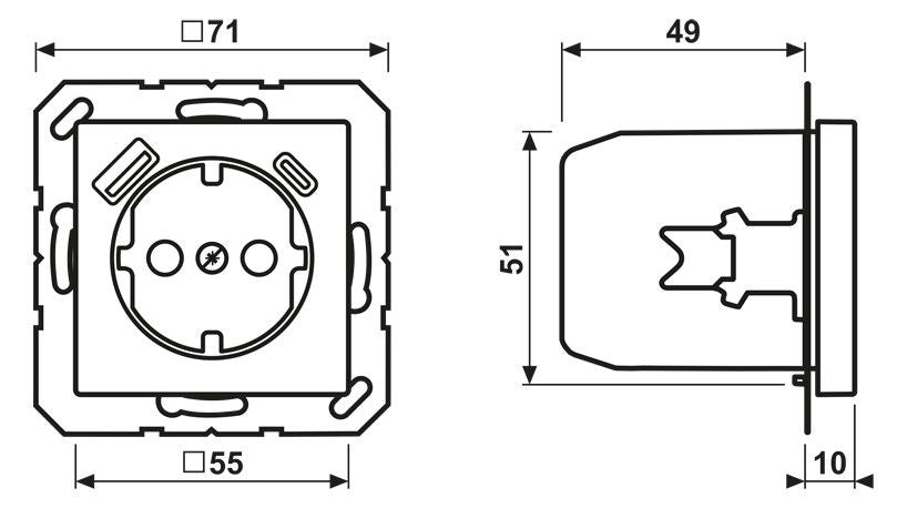 Jung A1520-15CASWM SCHUKOsteckdose m.USB Typ AC