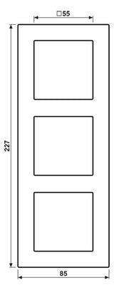 Jung A5583BFANM Rahmen 3f.bruchsicher f. waager.u.senkr.komb.
