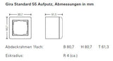 GIRA 106103 AP-Gehäuse 1fach+Rahmen Standard 55 Reinweiß glänzend