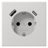 Jung LS1520-15CALG SCHUKOsteckdose m.USB Typ AC