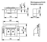 TEGA 100021416 Modulaufnahme 50x50 2fach alpinweiß