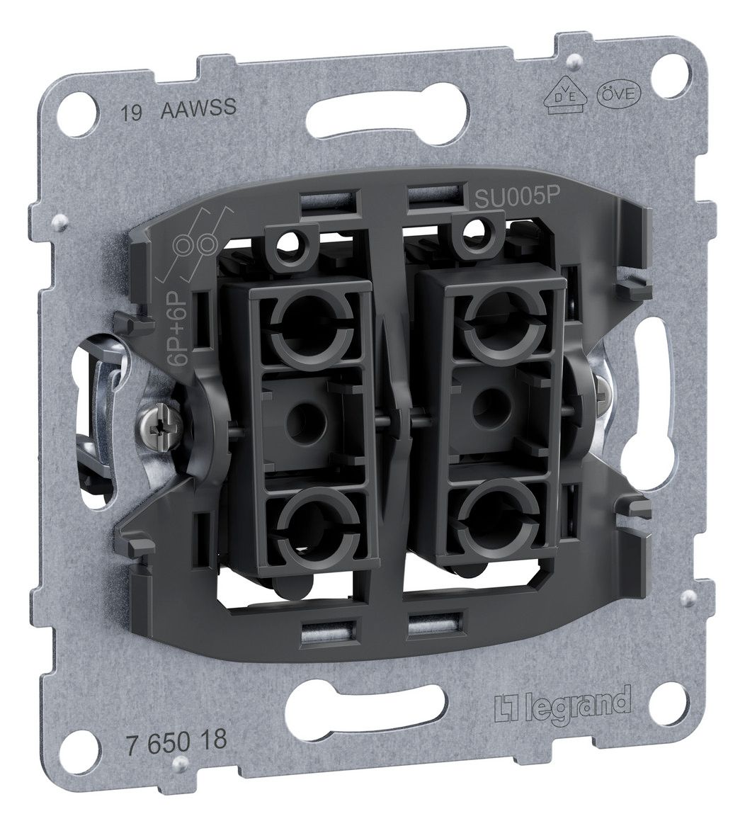 Legrand 765018 SEANO Einsatz Doppeltaster m.2 Wechselkontakten 10A