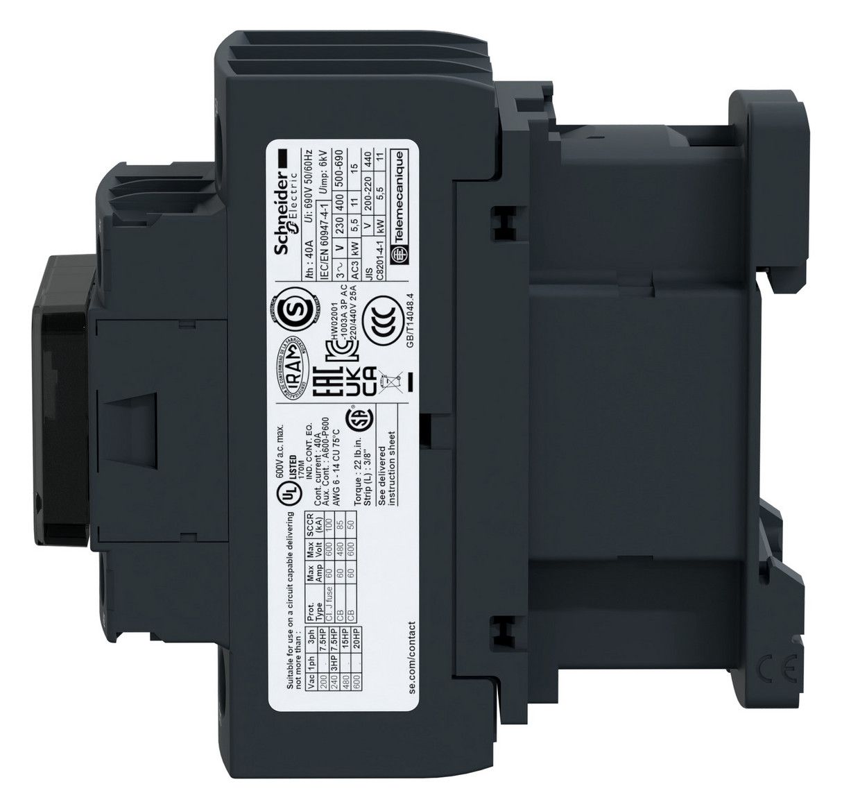 Schneider LC1D25B7 Leistungsschütz 3p 1S1Ö 11kW 400V AC3 25A 24V 50/60Hz
