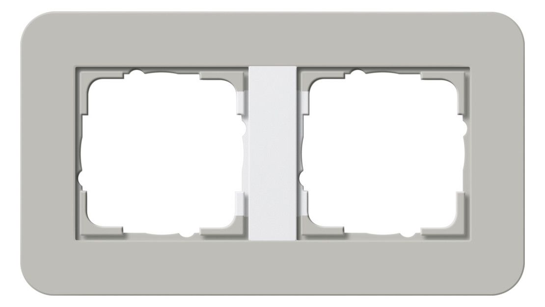 GIRA 0212412 Abdeckrahmen 2fach E3 Grau/Reinweiß glänzend Soft-Touch