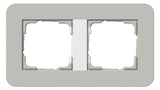 GIRA 0212412 Abdeckrahmen 2fach E3 Grau/Reinweiß glänzend Soft-Touch