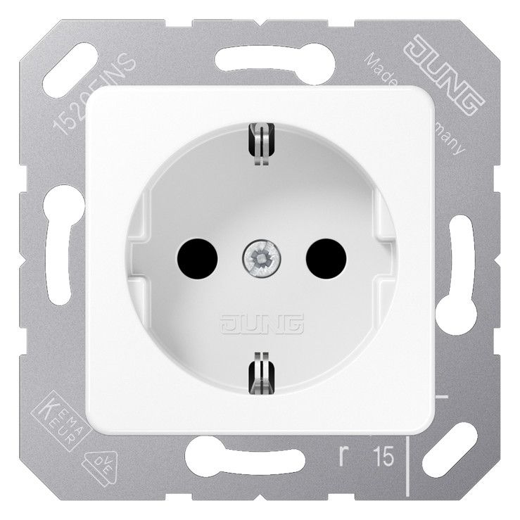 Jung CD5120BFWW SCHUKO Steckdose f.Klappdeckel bruchsicher alpinweiß