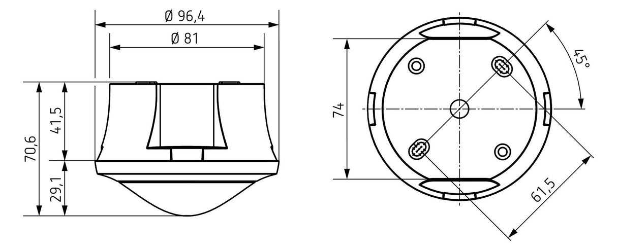 Theben theRonda S360-100 AP WH Präsenzm. Deckenm. 8m 1xLi ws 2080550