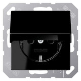 Jung A1520KLSW SCHUKO Steckdose Klappdeckel Serie A schwarz