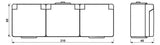 Jung 623W AP/WG SCHUKO Dreifach Steckdose verdrahtet waagerecht WG600