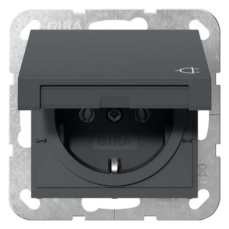 GIRA 445428 SCHUKO-Steckdose Klappdeckel System 55 Anthrazit