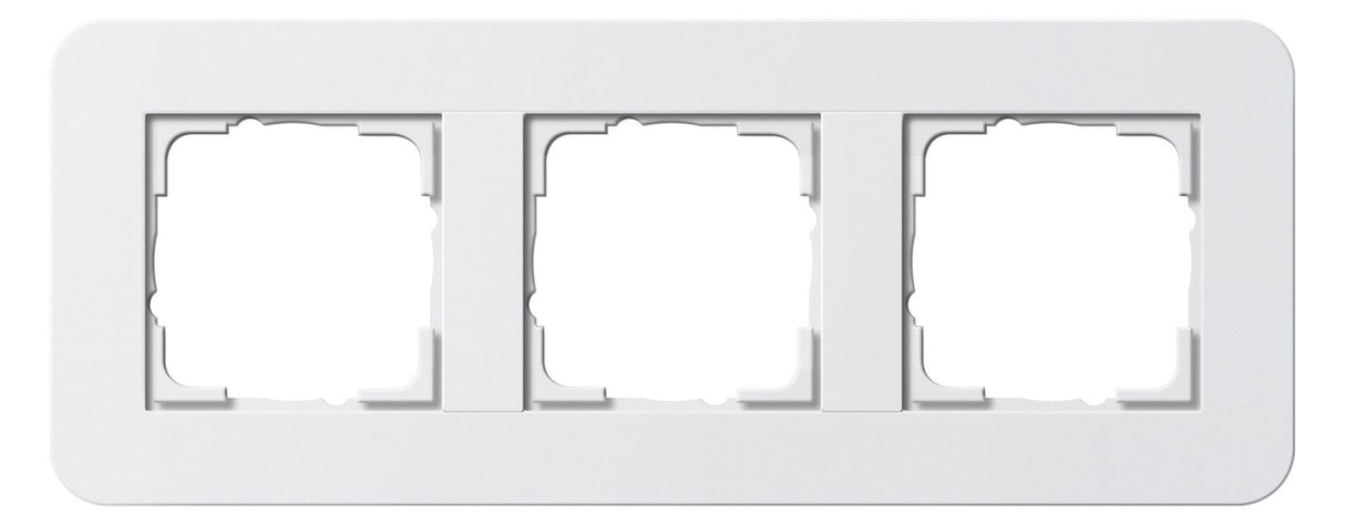 GIRA 0213410 Abdeckrahmen 3fach E3 Reinweiß/Reinweiß glänzend Soft-Touch