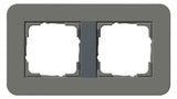GIRA 0212423 Abdeckrahmen 2fach E3 Dunkelgrau/Anthrazit Soft-Touch