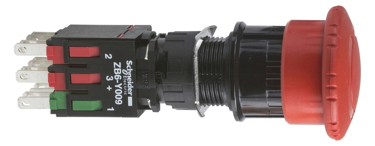 Schneider XB6AS8349B NOT-HALT/NOT-AUS Taster 1S2Ö rot 30mm rund Drehentr.