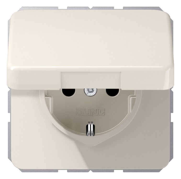 Jung CD1520BFKL SCHUKO Steckdose Klappdeckel bruchsicher weiß