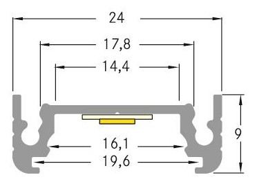 Brumberg 53602260 LED-Alu-Profil Länge: silber