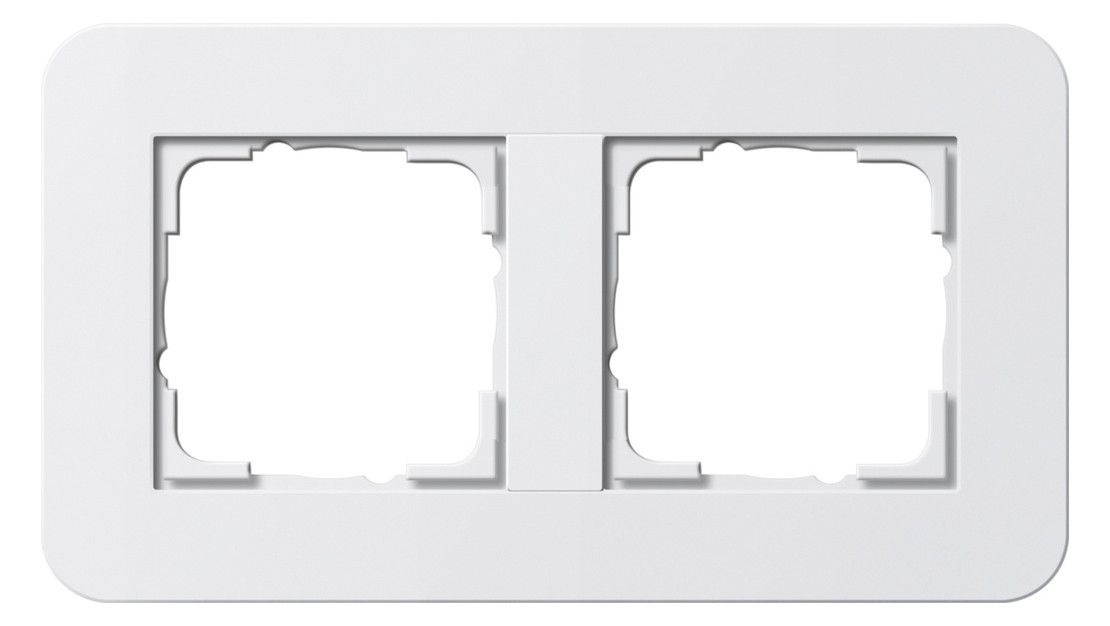 GIRA 0212410 Abdeckrahmen 2fach E3 Reinweiß/Reinweiß glänzend Soft-Touch