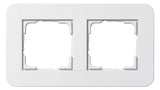 GIRA 0212410 Abdeckrahmen 2fach E3 Reinweiß/Reinweiß glänzend Soft-Touch