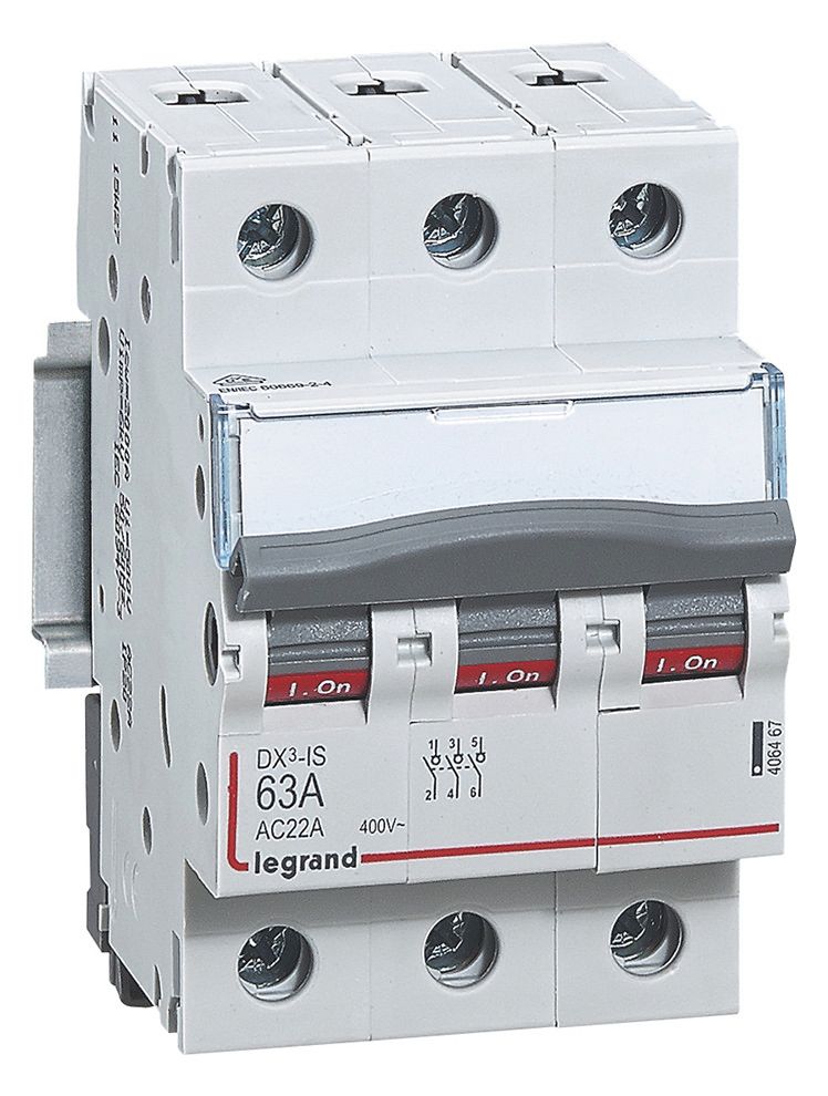 Legrand 406467 DX3 Lasttrennschalter 3p 63A 400VAC Kategorie AC-22A