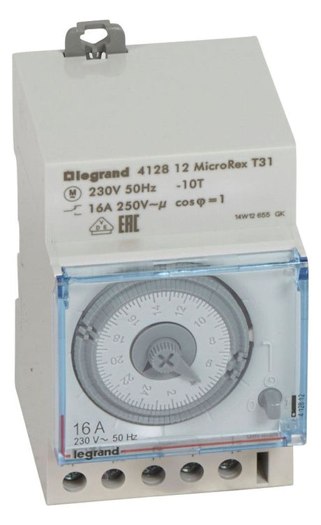 Legrand 412812 MicroRex T31F 230V50Hz analog Tageszeitschaltuhr Syn. o.Gangr.