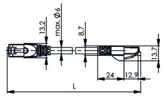 TEGA 100008981 Patchkabel S/FTP Cat.6a Grau