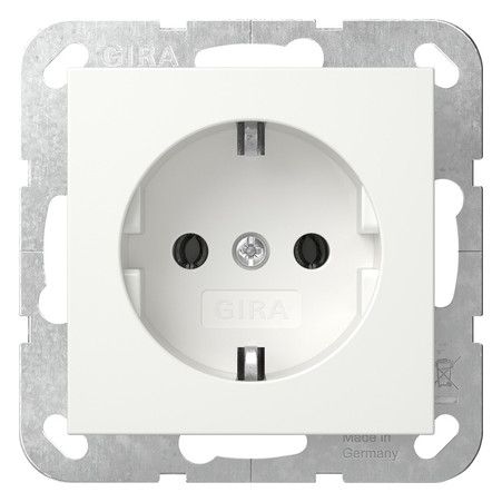 GIRA 446627 SCHUKO-Steckdose o.Krallen System 55 Reinweiß seidenmatt