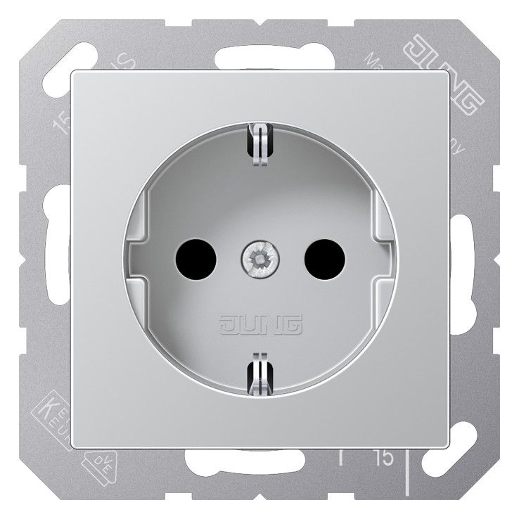 Jung A1520AL SCHUKO Steckdose Serie A aluminium