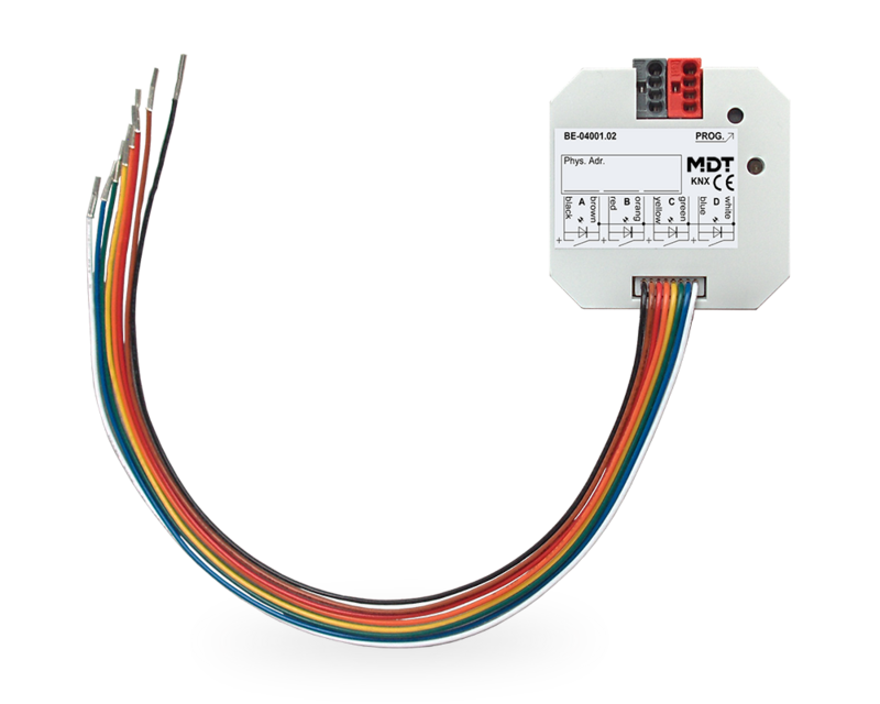 MDT BE-04001.02 Tasterinterface Unterputzgerät Eingänge für potentialfreie Kontakte LED Ausgang 4fach