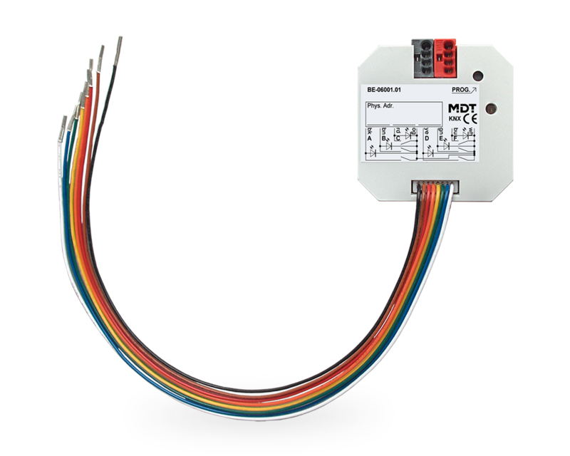 MDT BE-06001.02 Tasterinterface Unterputzgerät Eingänge für potentialfreie Kontakte LED Ausgang 6fach