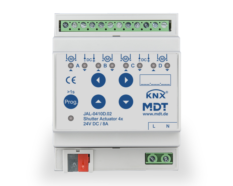 MDT JAL-0410D.02 Jalousieaktor 4 TE REG 8 A für Motoren 24 V DC bis 180 W 4fach